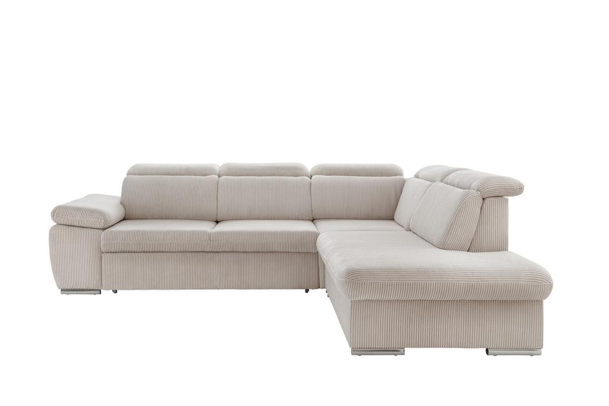 Ecksofa Vasto Beige S: 283x228 cm - Chromfarben/Beige, Design, Textil (283/228cm) - Livetastic