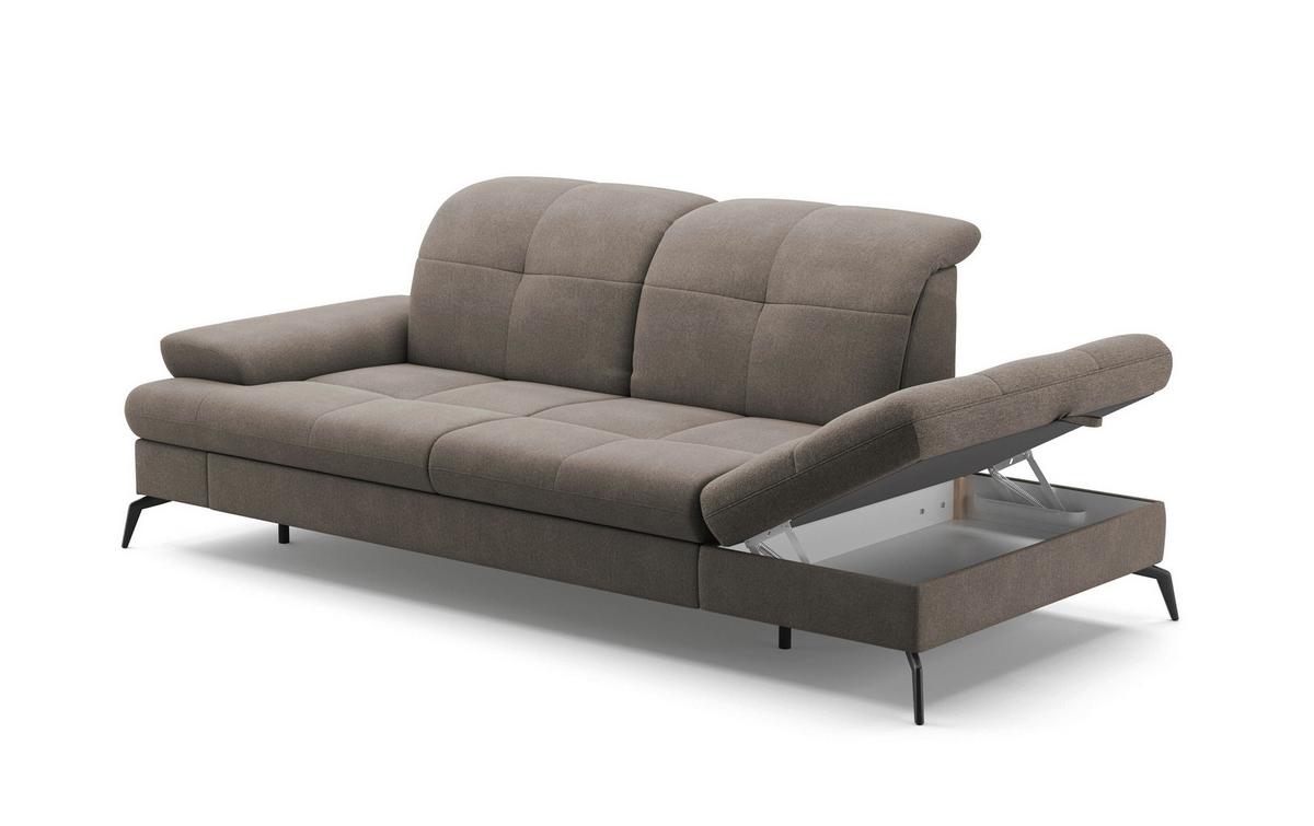 Récamiere Amica E Schlammfarben B: 231 cm - Schlammfarben/Schwarz, KONVENTIONELL, Textil (231/90/122cm) - Sit & More