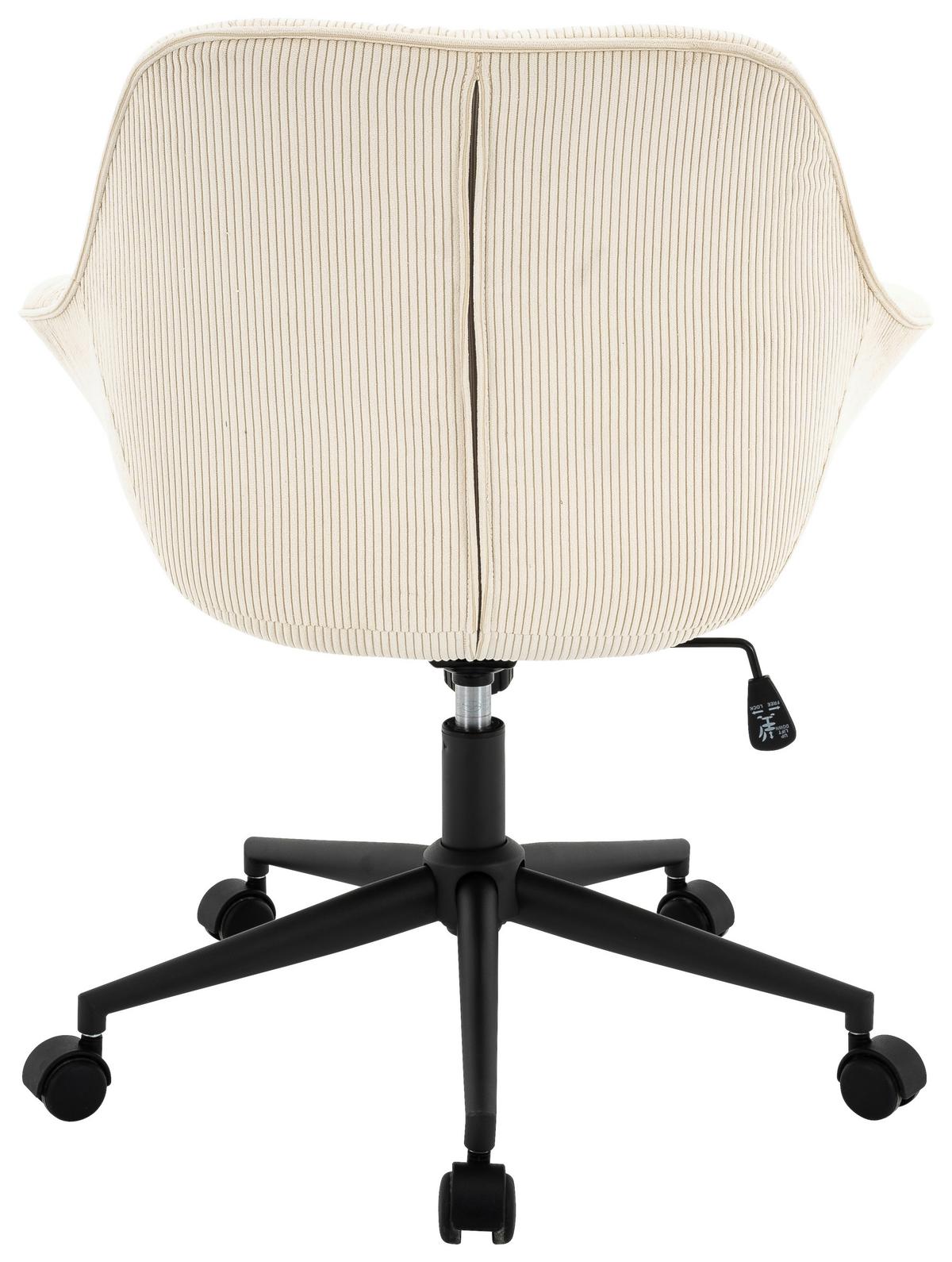 Kancelárske kreslo NIZZA 2 - čierna/krémová, Modern, kov/textil (69/95/64cm)