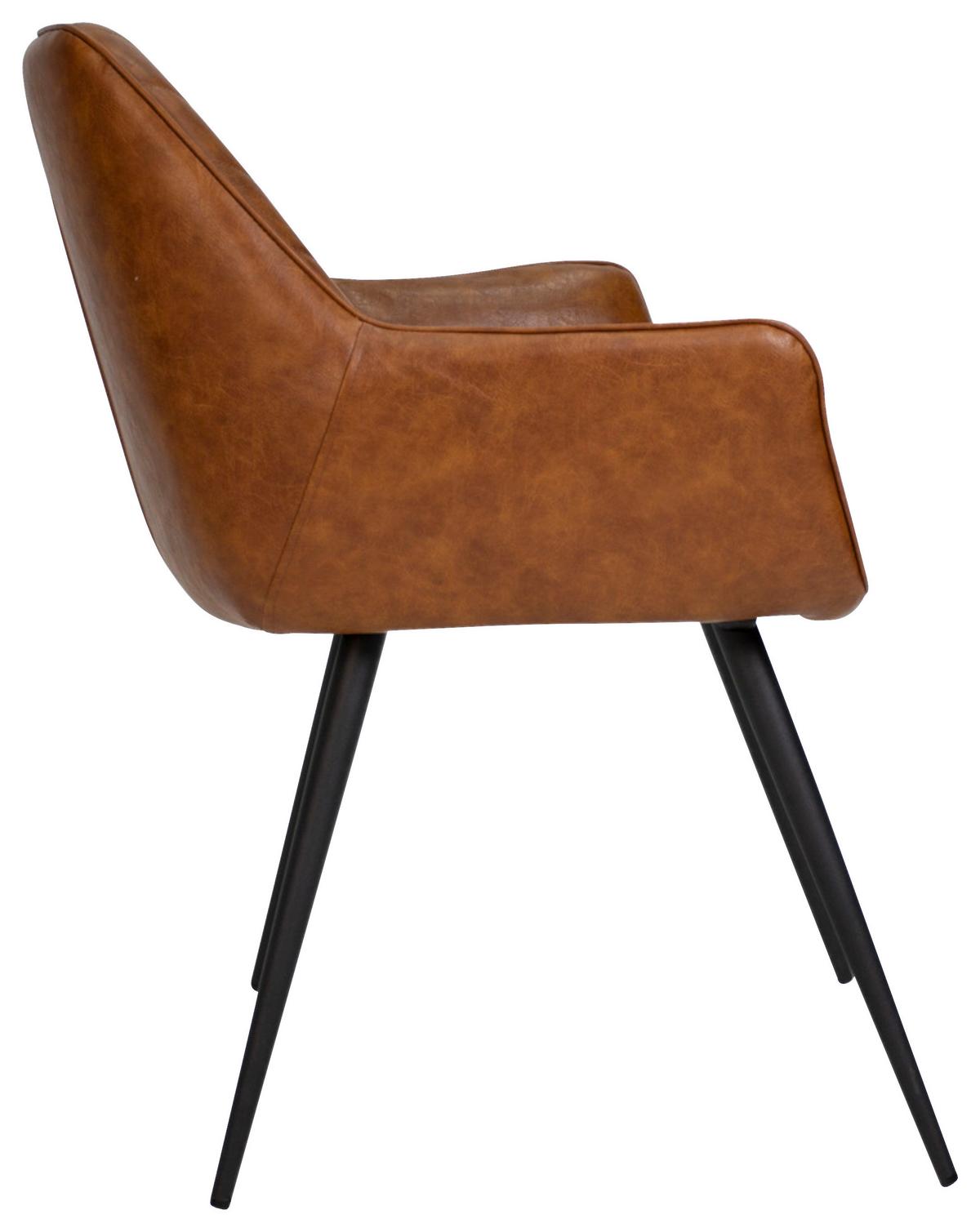 Stuhl-Set Cose - Cognac/Schwarz, KONVENTIONELL, Textil/Metall (62/83/60cm) - MID.YOU