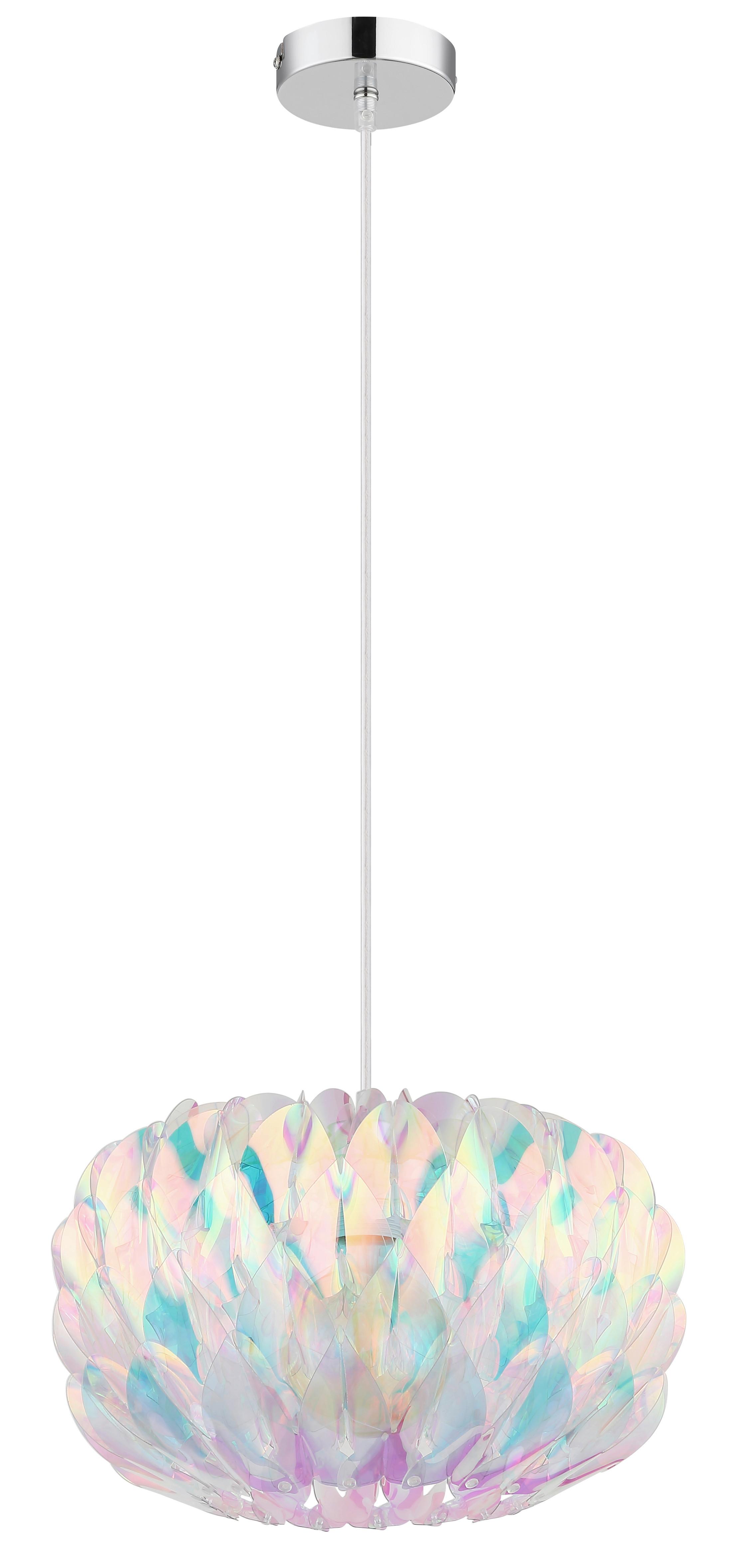 HÄNGELEUCHTE verchromt - Klar/Chromfarben, Design, Kunststoff/Metall (35/120cm) - Globo