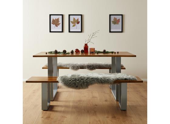 Jedálenský Stôl Mailo - farby akácie/svetlosivá, Moderný, kov/drevo (160/85/75cm) - Modern Living Jedálenský Stôl Mailo - farby akácie/svetlosivá, Moderný, kov/drevo (160/85/75cm) - Modern Living