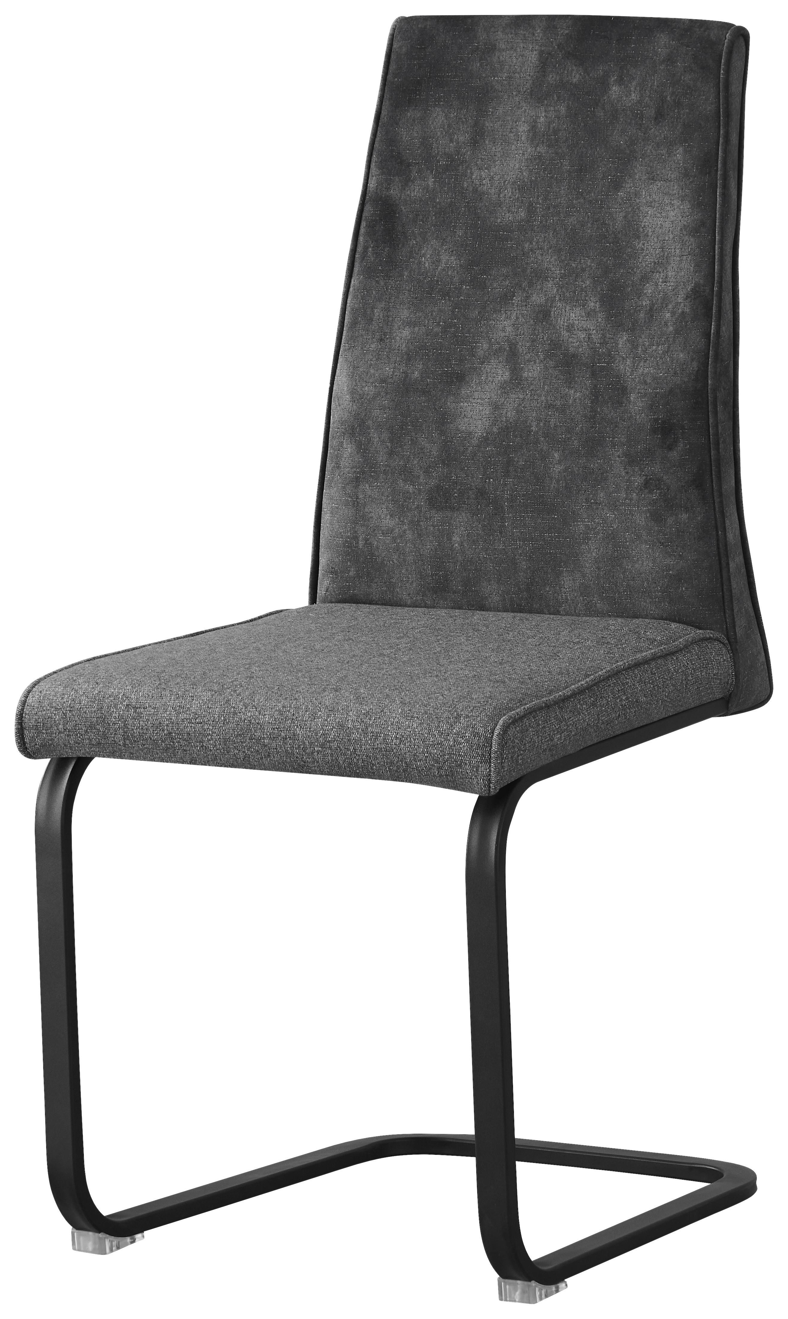 Schwingstuhl Rab Dunkelgrau Eisen Schwarz, B: 46 cm - Dunkelgrau/Schwarz, KONVENTIONELL, Holz/Textil (46/94/62cm) - MID.YOU