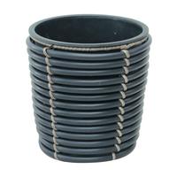 Virágkaspó Mausa - fekete, Konventionell, műanyag/fém (17/17cm) - Luca Bessoni