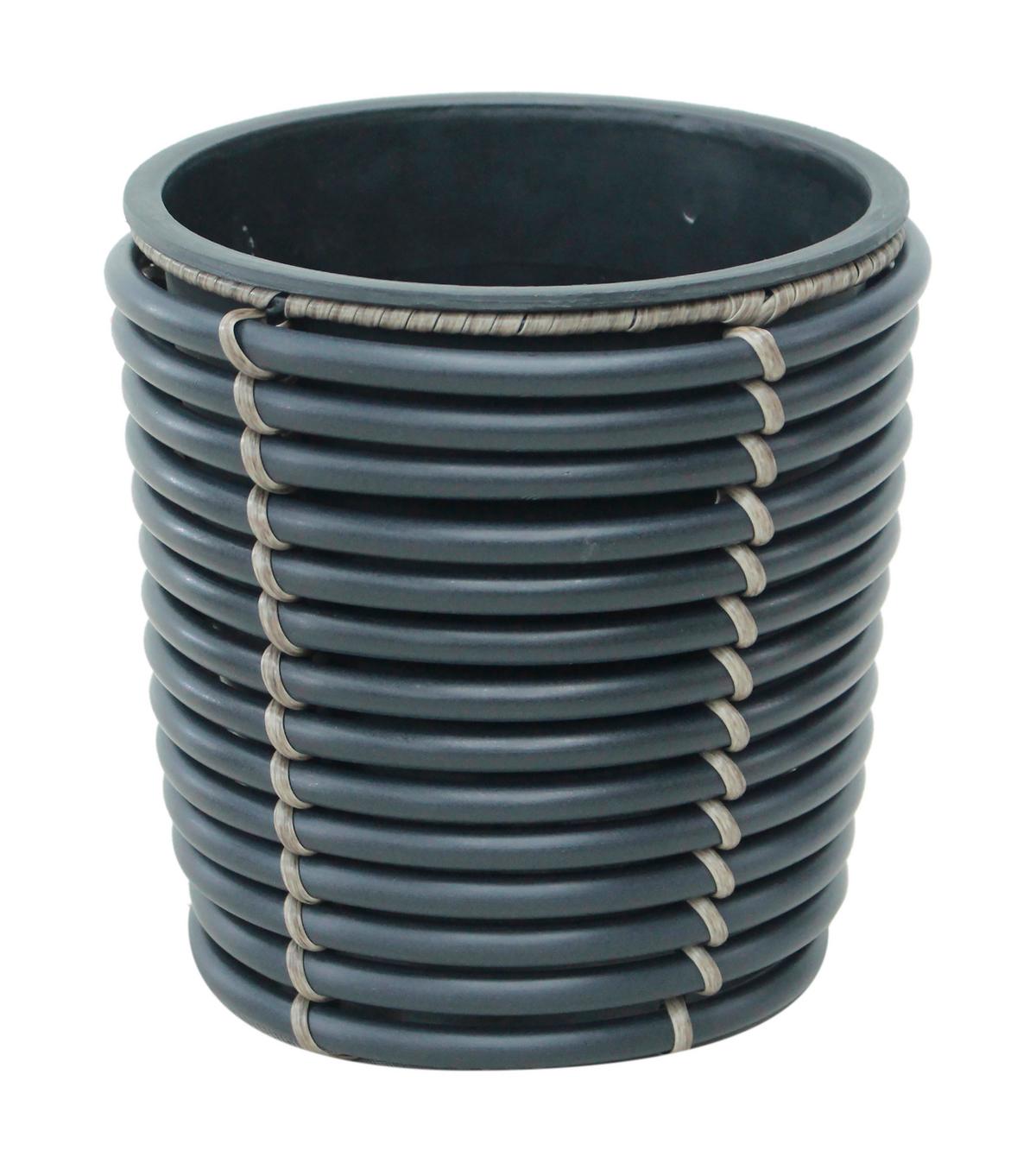 Virágkaspó Mausa - fekete, Konventionell, műanyag/fém (17/17cm) - Luca Bessoni