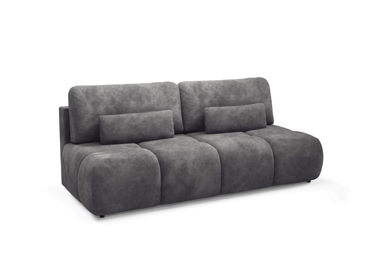 Schlafsofa Maron Grau B: 219cm - Schwarz/Grau, Design, Textil (219/94/110cm) - Livetastic
