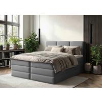 Boxspringbett mit Topper & Bettkasten 180x200 Castel K - Anthrazit/Schwarz, MODERN, Holz/Holzwerkstoff (180/200cm) - MID.YOU