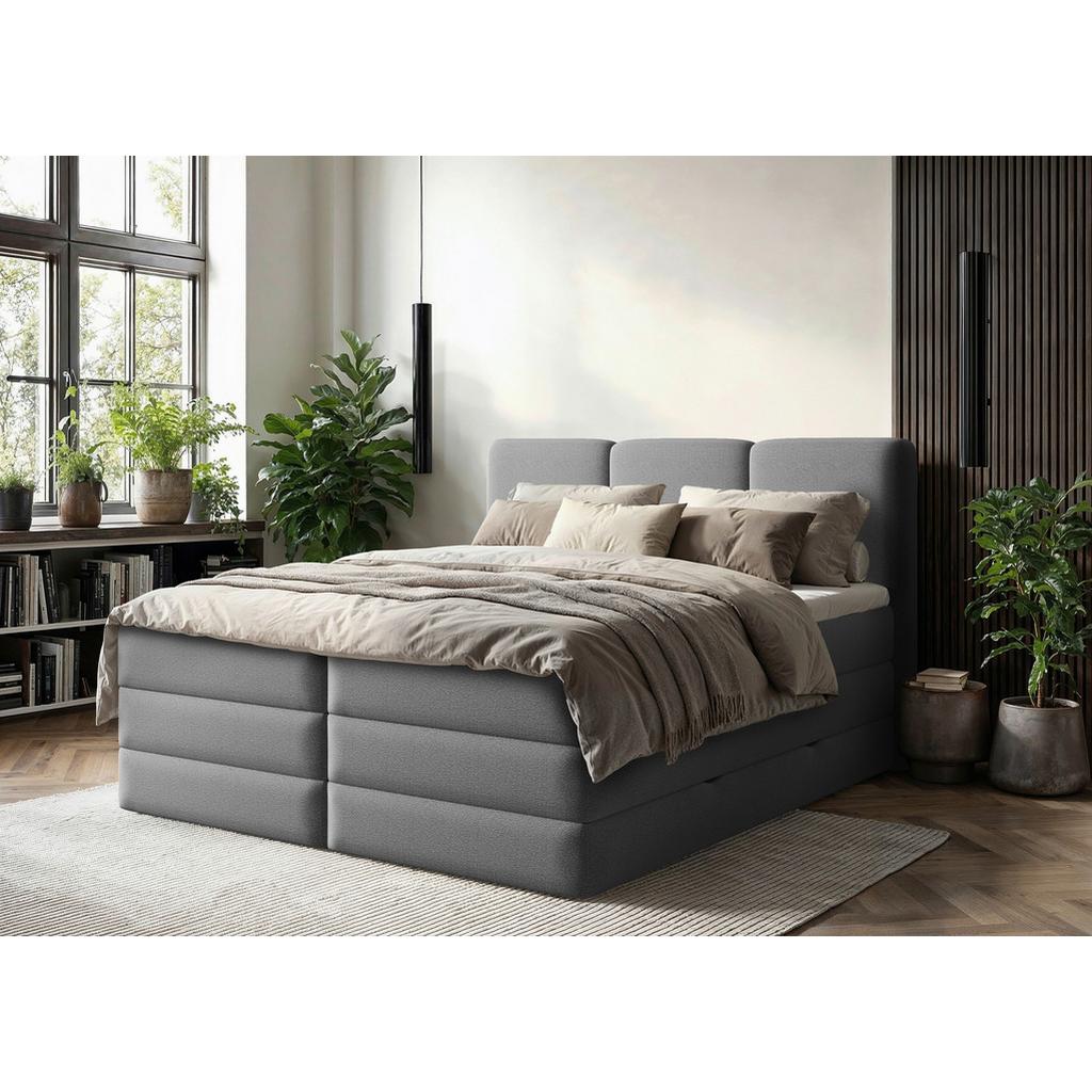 Boxspringbett mit Topper & Bettkasten 180x200 Castel K