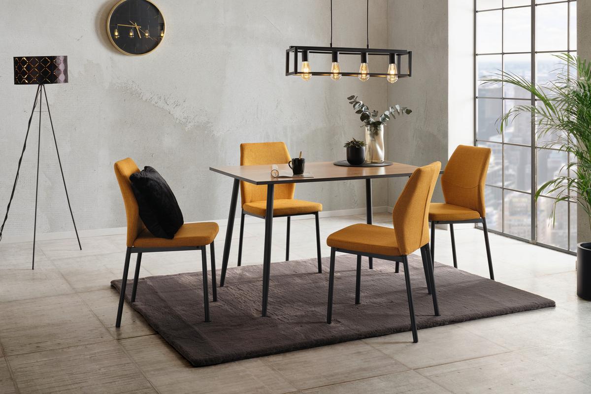 Esstisch Tom 120x76x80 Cm Naturfarben/schwarz - Schwarz/Naturfarben, KONVENTIONELL, Holzwerkstoff/Metall (120/76/80cm)