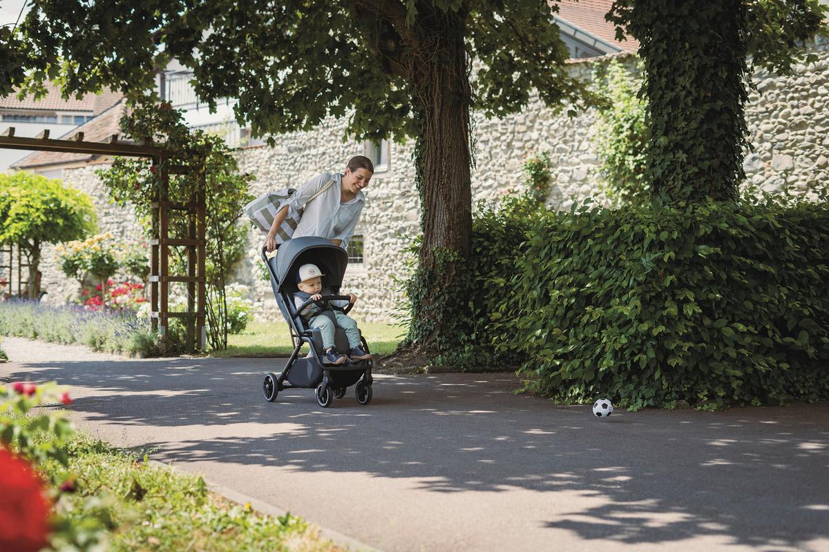 Buggy Boogy 2 Stone Grau, B/H/T: 51x105x84,5 - Dunkelgrau/Schwarz, Basics, Textil/Metall (51/105/84,5cm) - Osann