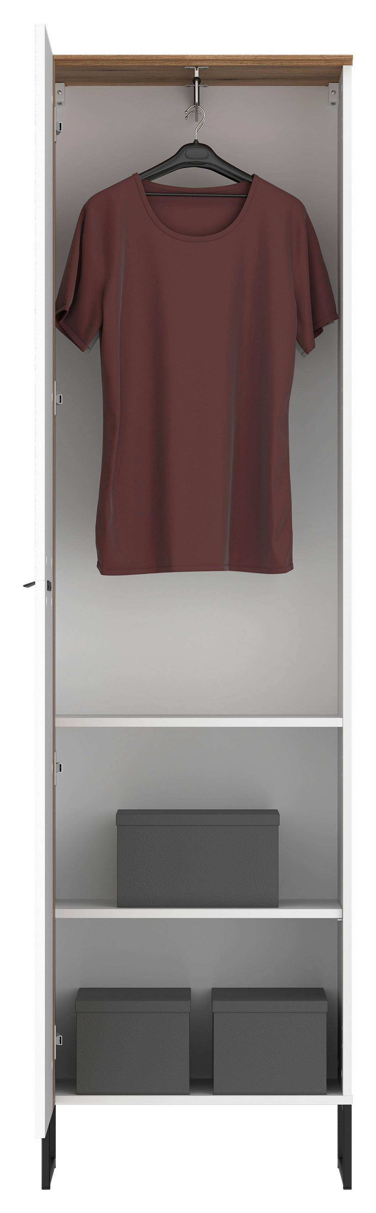 Garderobe Aladin Stehend & Hängend Montierbar - Eichefarben/Weiß, MODERN, Holzwerkstoff (164/199,9/35cm)