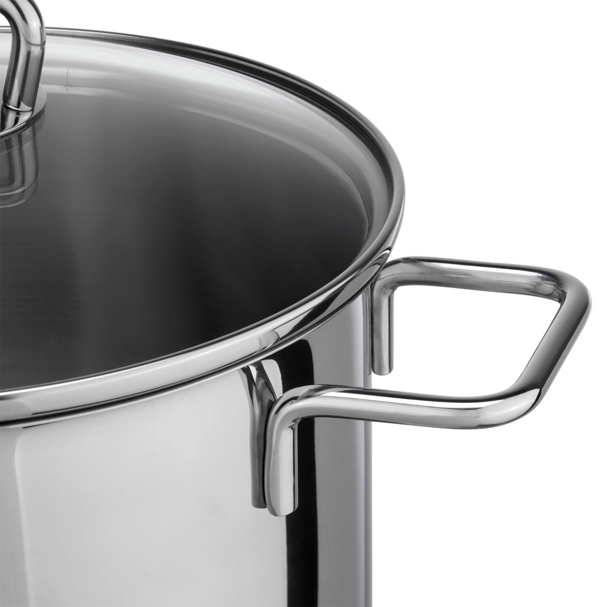 Kochtopfset Alicante 6--Teilig. Aus Edelstahl - Edelstahlfarben, KONVENTIONELL, Glas/Metall - Silit