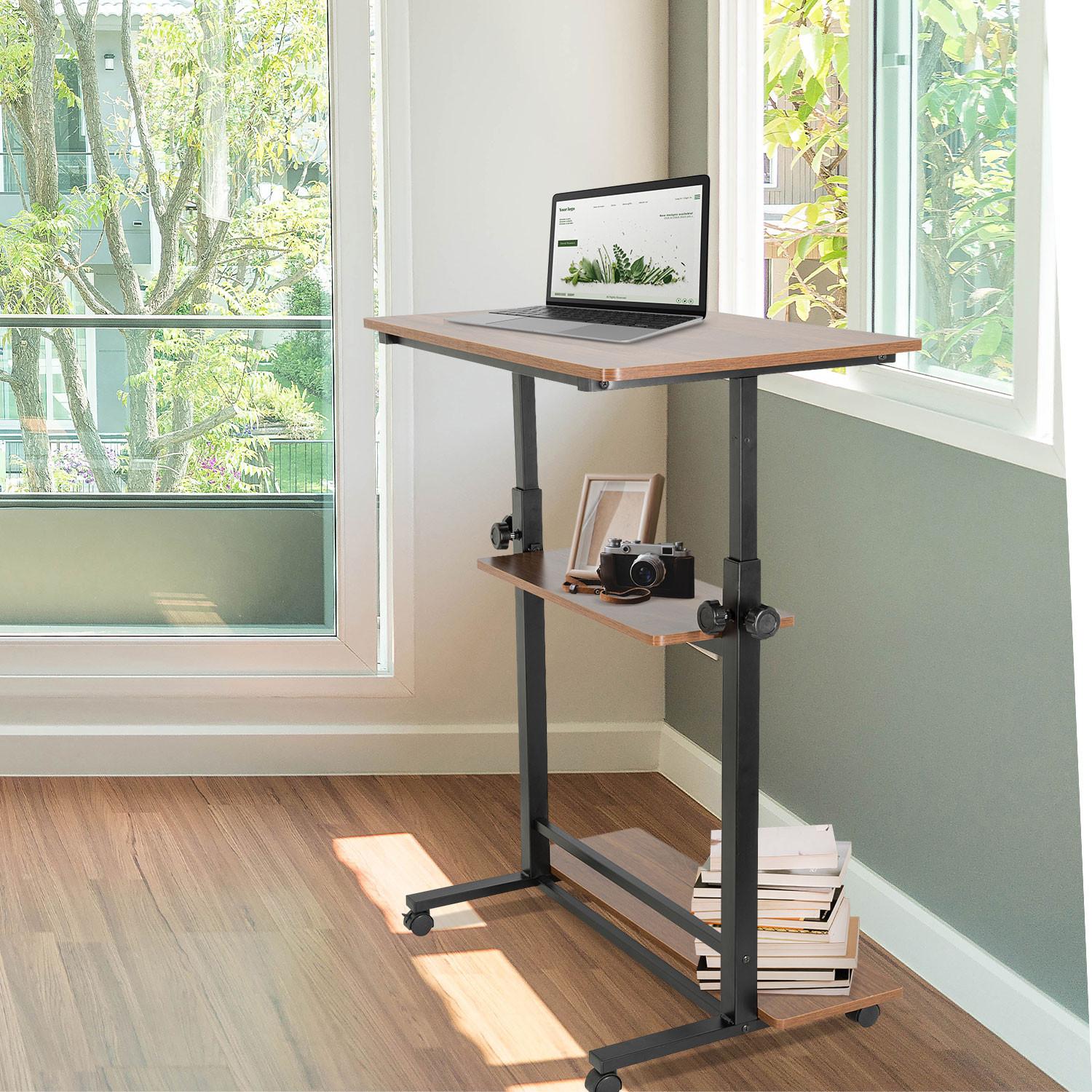 Schreibtisch Workstation II Schwarz/Walnuss Dekor - Walnussfarben/Schwarz, Basics, Holzwerkstoff/Kunststoff (80/80x120/50cm) - MID.YOU
