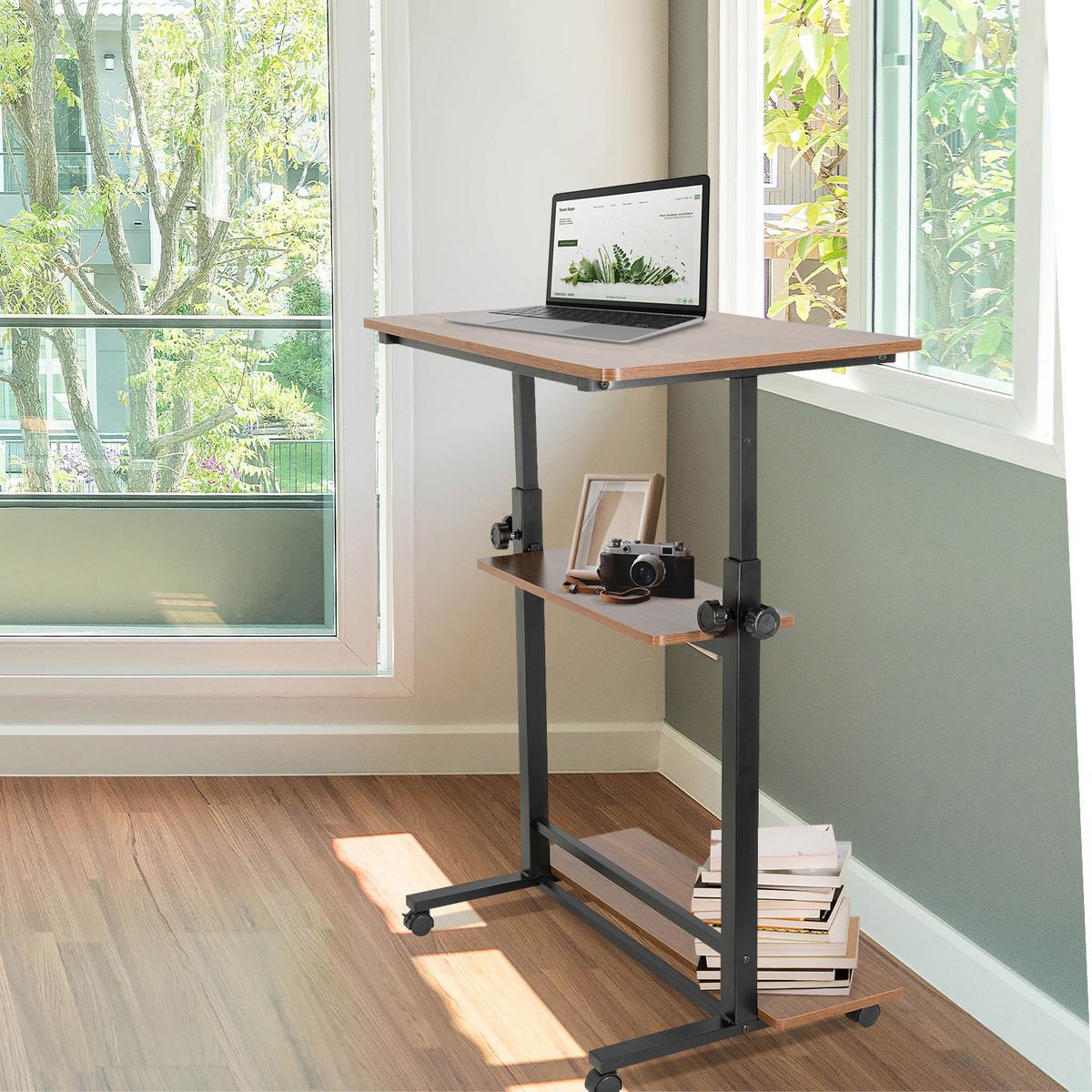 Schreibtisch Workstation II Schwarz/Walnuss Dekor - Walnussfarben/Schwarz, Basics, Holzwerkstoff/Kunststoff (80/80x120/50cm) - MID.YOU