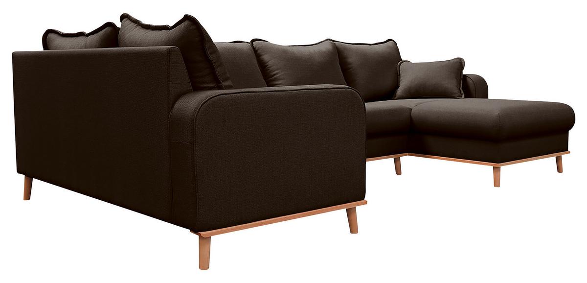 Wohnlandschaft Beata D. Braun U:167x296x170cm - Wengefarben/Dunkelbraun, Design, Textil (167/296/170cm) - Livetastic