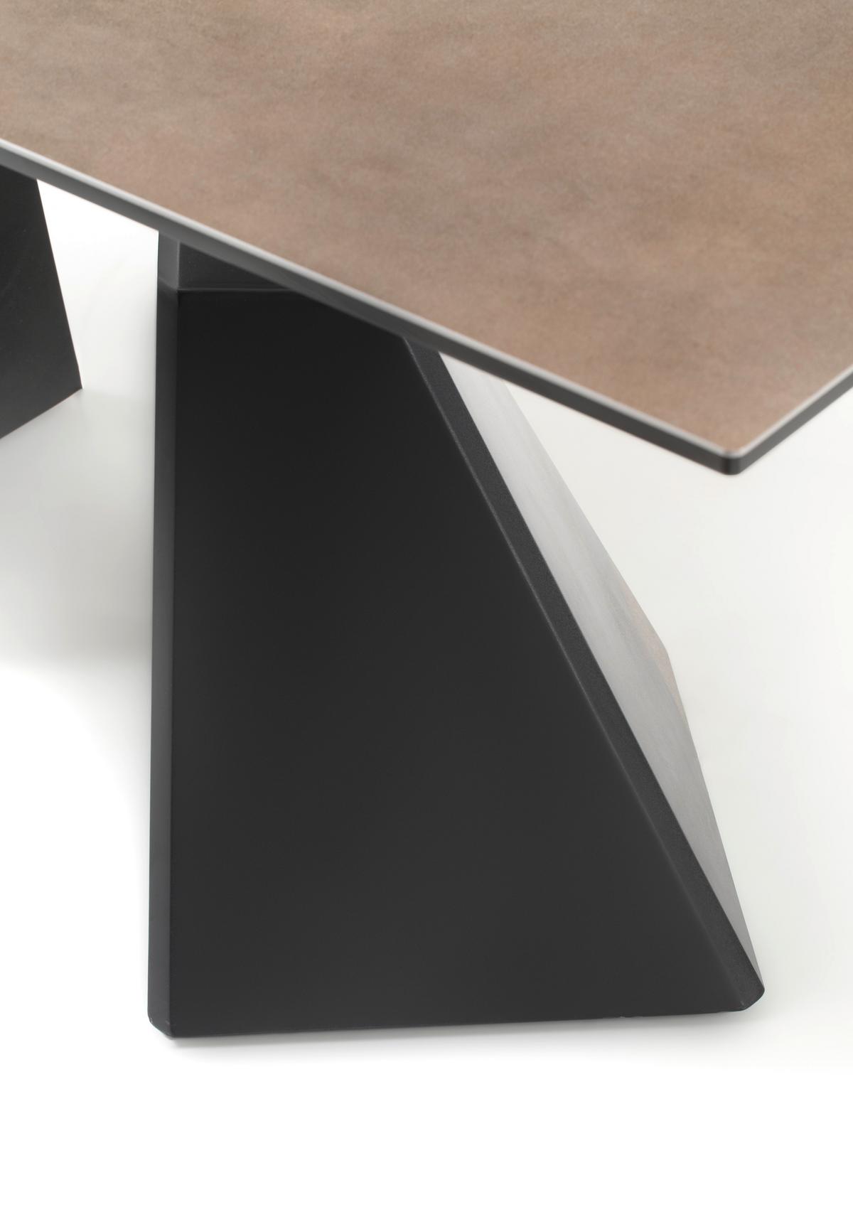 Esstisch Robinson - Taupe/Schwarz, Design, Glas/Holzwerkstoff (160-210/90/76cm) - Livetastic