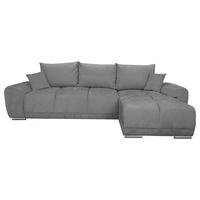 ECKSCHLAFSOFA Ramon, Dunkelgrau S: 296x182cm - Chromfarben/Dunkelgrau, Trend, Textil (296/182cm)