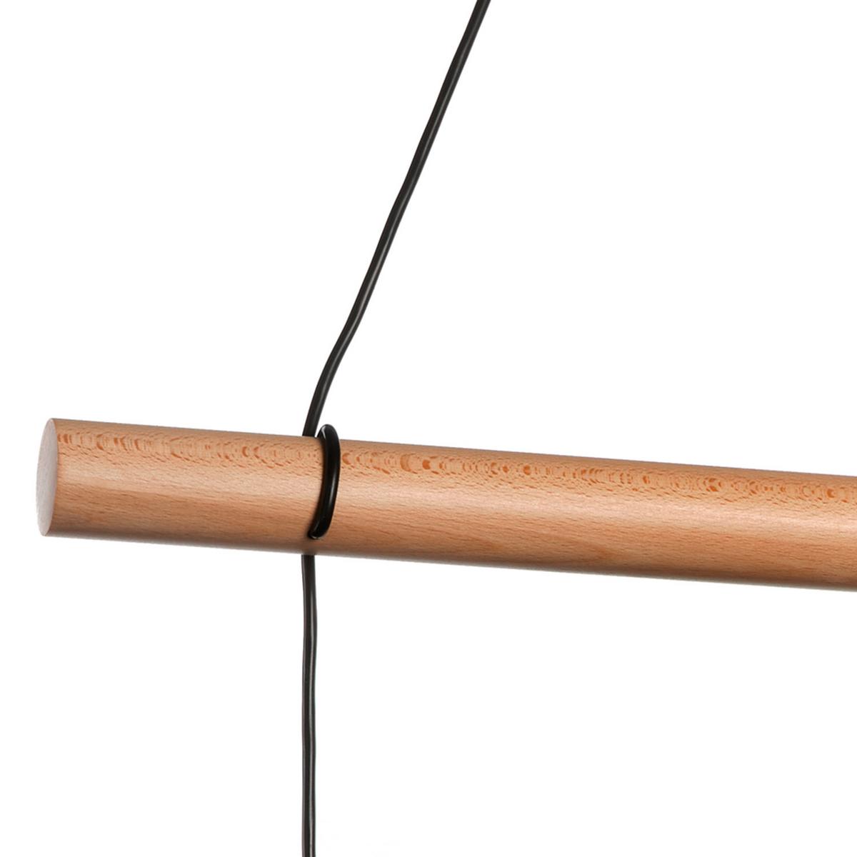 Hängeleuchte 5016/2g - Hellbraun/Schwarz, Basics, Holz/Metall (60/24/90cm)