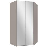 Eckkleiderschrank New York Grau/Sahara B: 120 cm - Grau/Sahara, MODERN, Glas/Holzwerkstoff (120/236/120cm) - MID.YOU