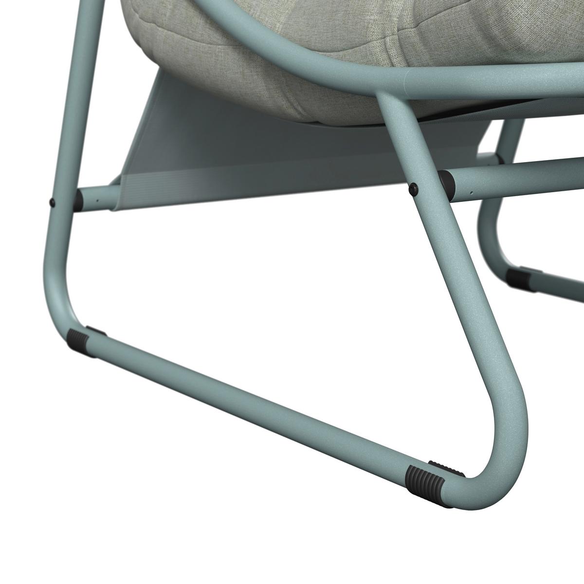 Loungesessel Ottawa - Weiß/Grün, MODERN, Textil/Metall (68/36/65cm) - Beldano