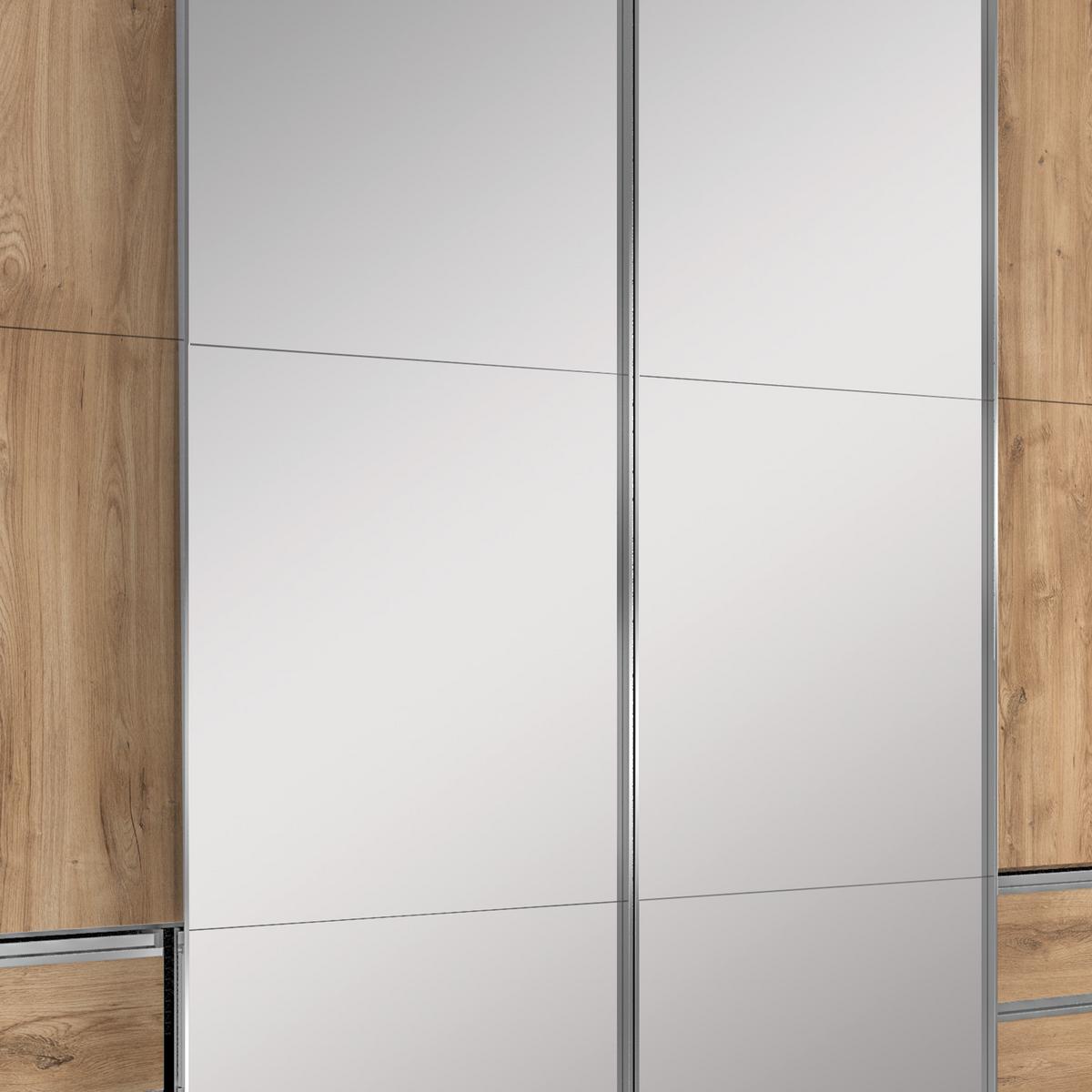 Schwebetürenschrank M. Spiegel + Laden 300cm Level 36a, Eiche - Eichefarben, MODERN, Glas/Holzwerkstoff (300/216/65cm) - Livetastic
