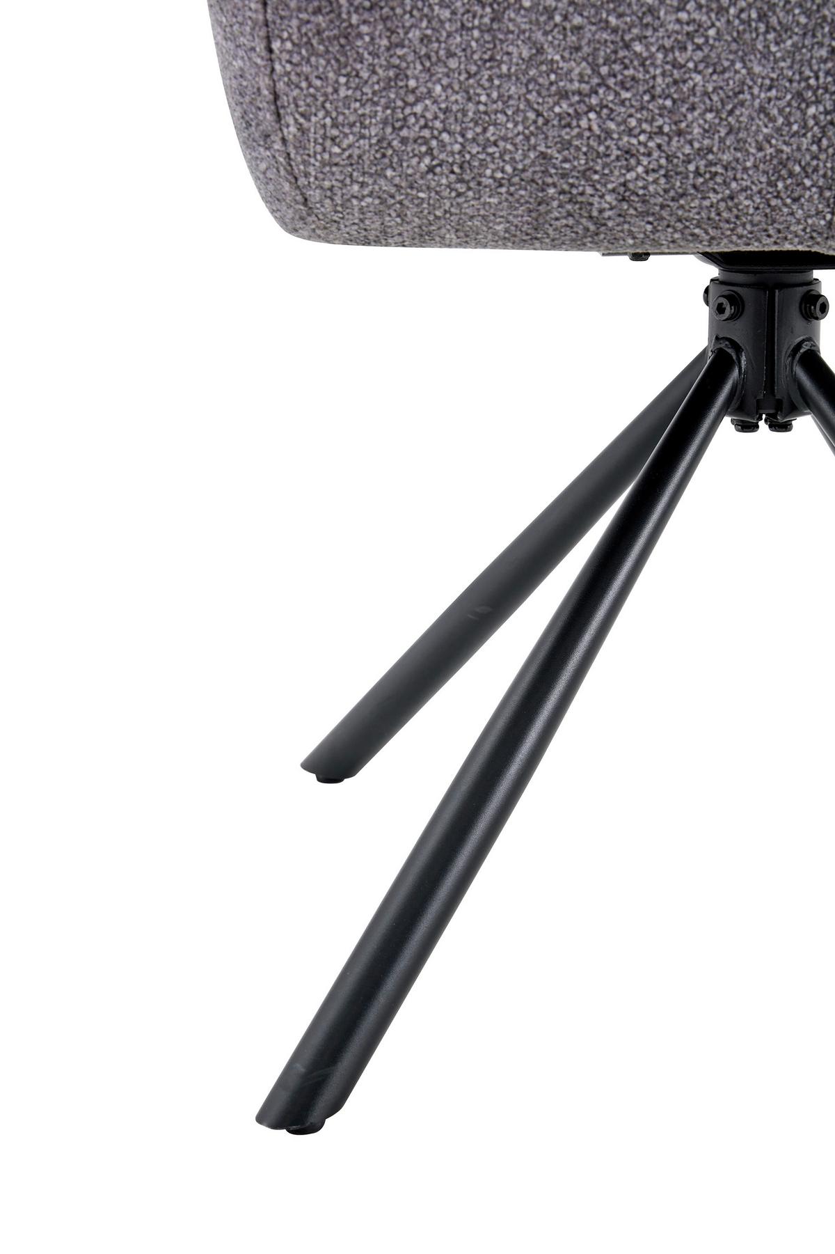 Armlehnstuhl Luce Grau/Schwarz B: 60 cm - Schwarz/Grau, MODERN, Textil/Metall (60/89/67cm) - MID.YOU