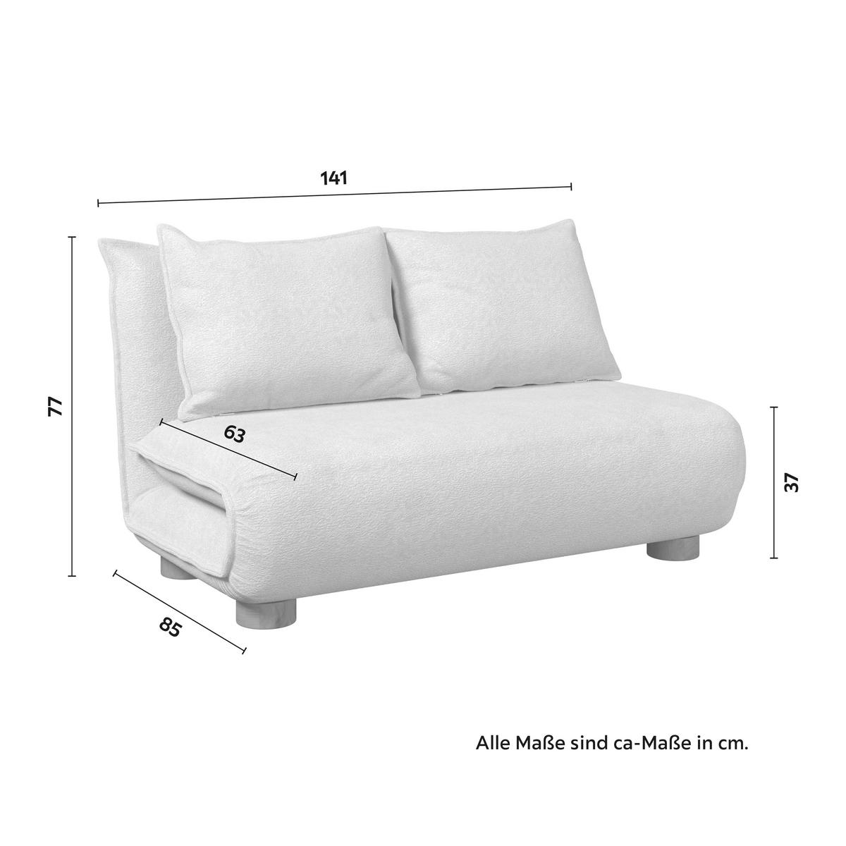 Rozkladacia pohovka BELLA, béžová, max. 240 kg - prírodná farba/béžová, Modern, kov/drevo (141/77/85cm) - Bessagi Home