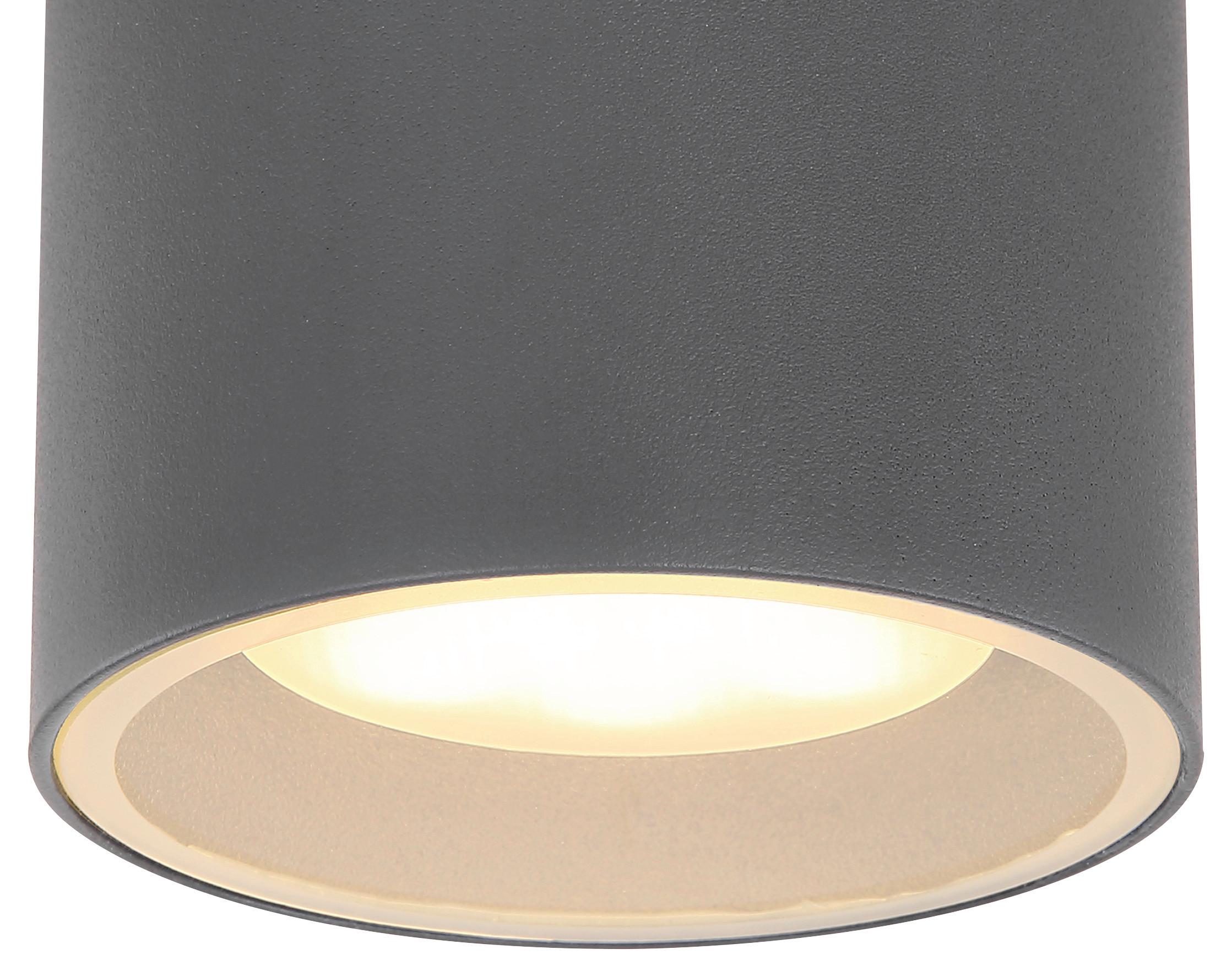 Led Außendeckenleuchte Alcala 11 Watt Metall/glas - Klar/Anthrazit, Basics, Glas/Metall (10,8/9,6cm) - Globo