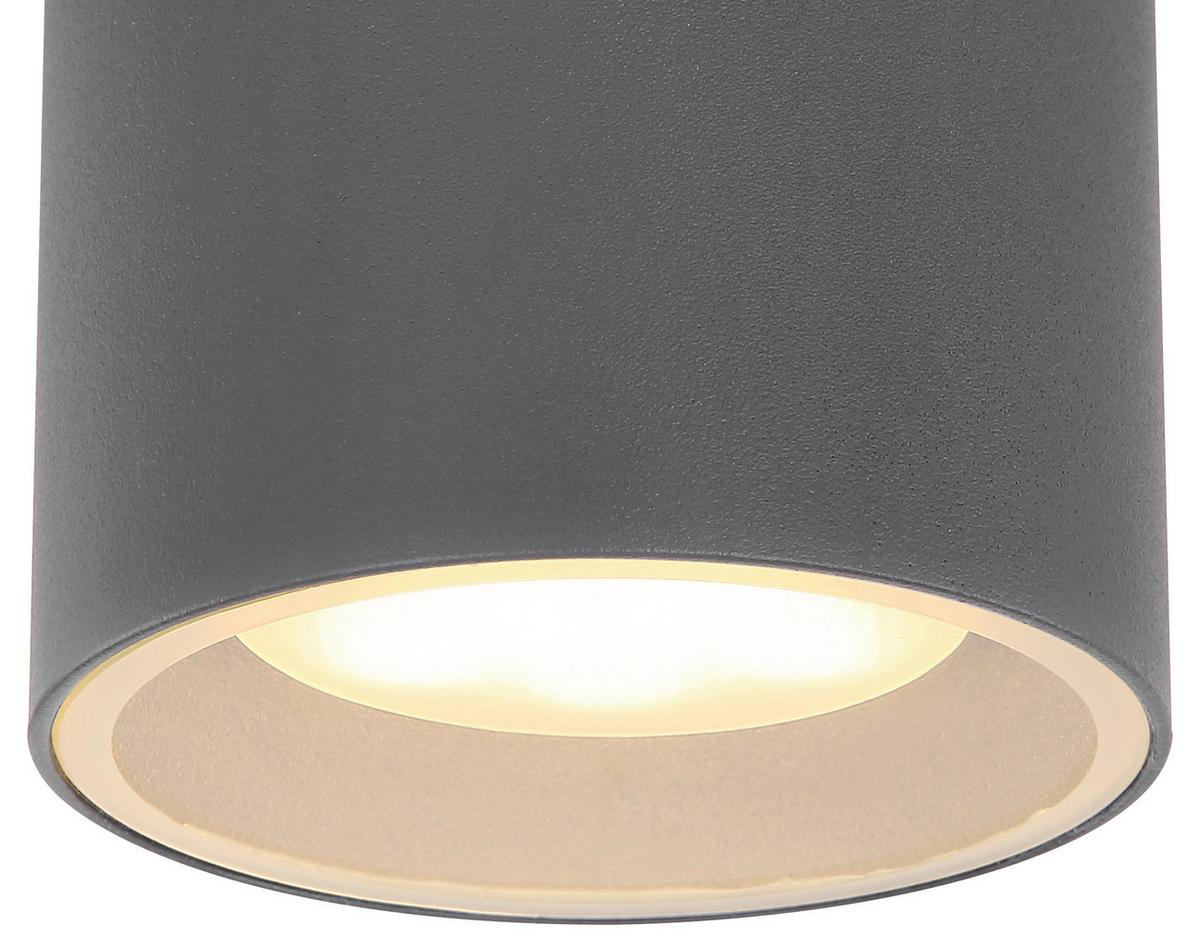 Led Außendeckenleuchte Alcala 11 Watt Metall/Glas - Klar/Anthrazit, Basics, Glas/Metall (10,8/9,6cm) - Globo