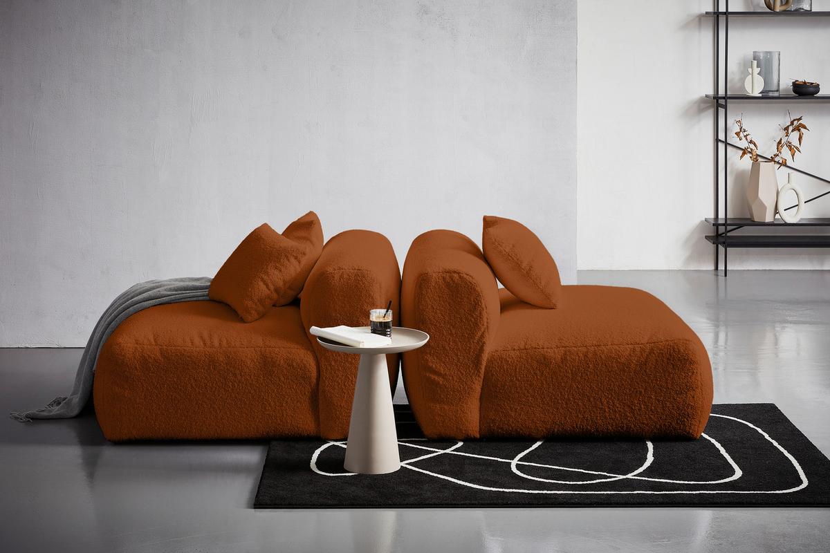 Modul Sofa Bloom 2er Sofa B: 100 Cm Rostfarben - Rostfarben, Trend, Textil (100/70/122cm) - Livetastic