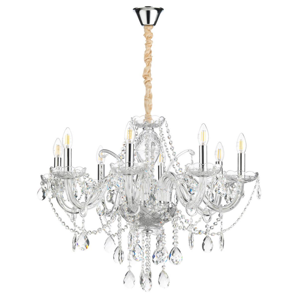 Kronleuchter 9095/8c - Chromfarben/Transparent, KONVENTIONELL, Glas/Metall (75/100cm)