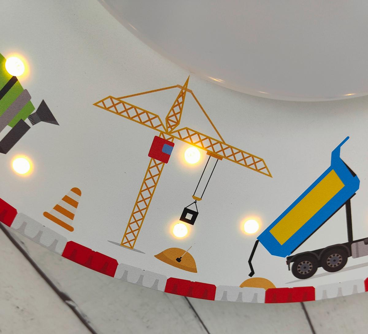 Kinderdeckenleuchte 7004 - Deckenleuchte Baustelle - Multicolor/Weiß, Basics, Holzwerkstoff/Kunststoff (54/11cm) - Niermann