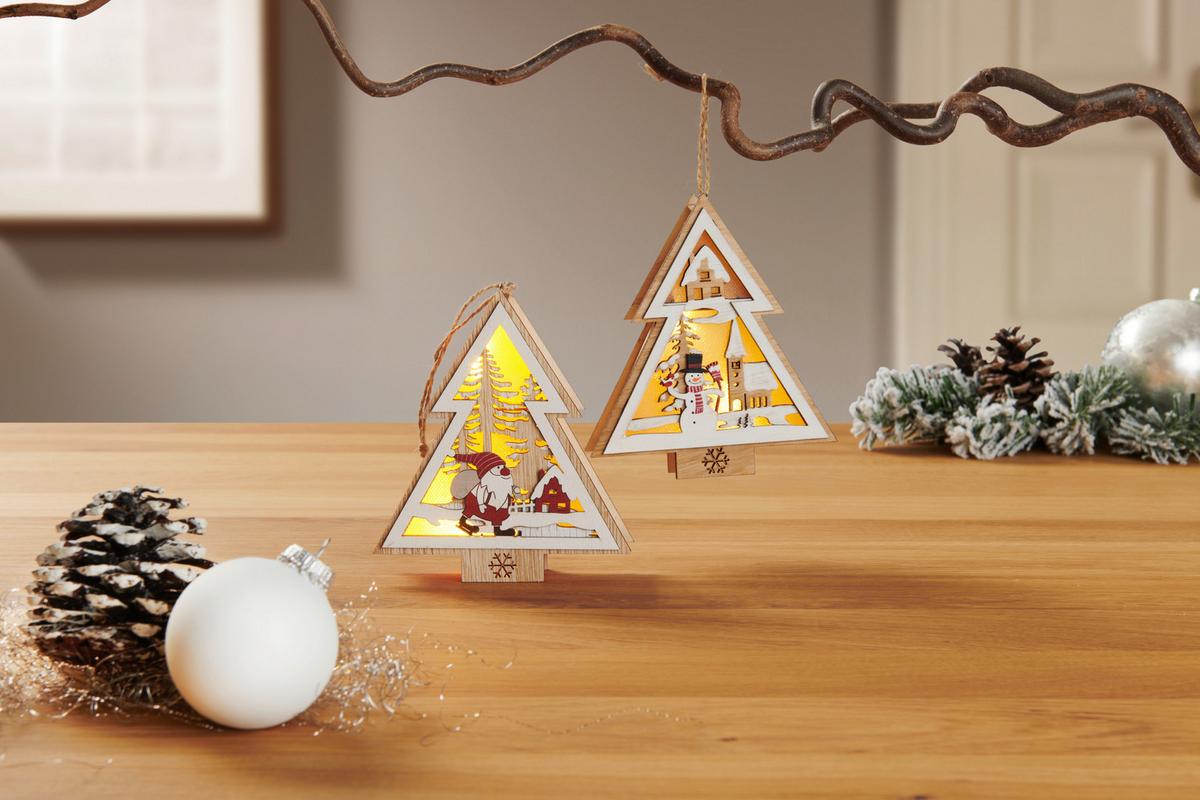 LED-Dekoleuchte Tree - Rot/Schwarz, MODERN, Holz/Kunststoff (11,2/13/3,5cm) - James Wood