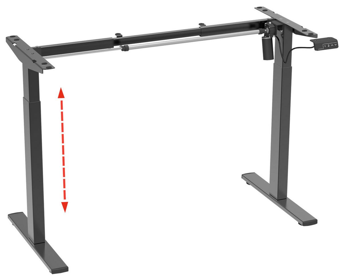 Tischgestell E-Lona Schwarz B: 92 cm - Schwarz, Design, Metall (92/71/48cm) - MID.YOU