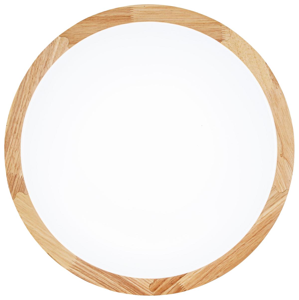 LED-Deckenleuchte Belinda - Eichefarben/Weiß, MODERN, Holz/Kunststoff (45/7,5cm) - Luca Bessoni