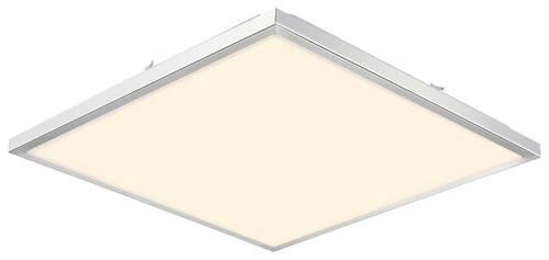 Led Mennyezeti Lámpa Ole - Króm/Fehér, modern, Műanyag/Fém (48/48/6cm) - Luca Bessoni