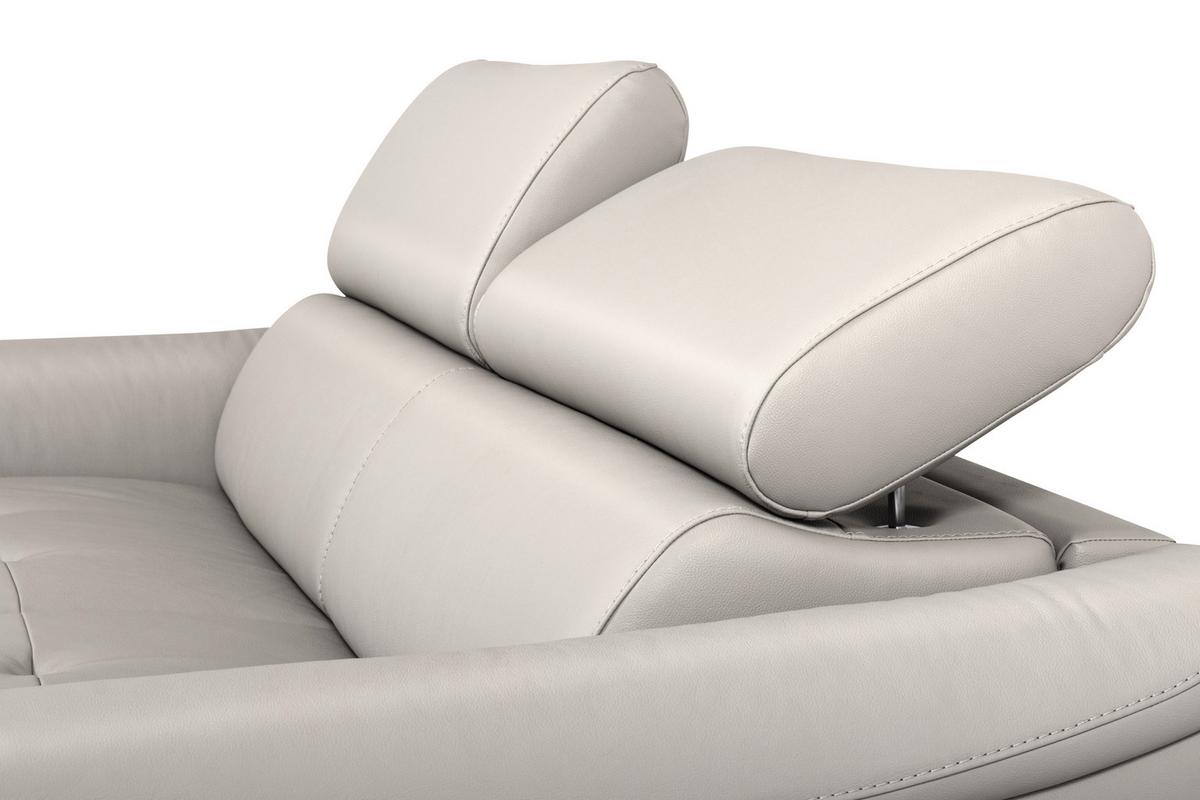 Schlafsofa Pafos Grau Lederlook, Rindsleder B: 203cm - Grau, Design, Leder/Textil (203/77-98/103cm) - MID.YOU