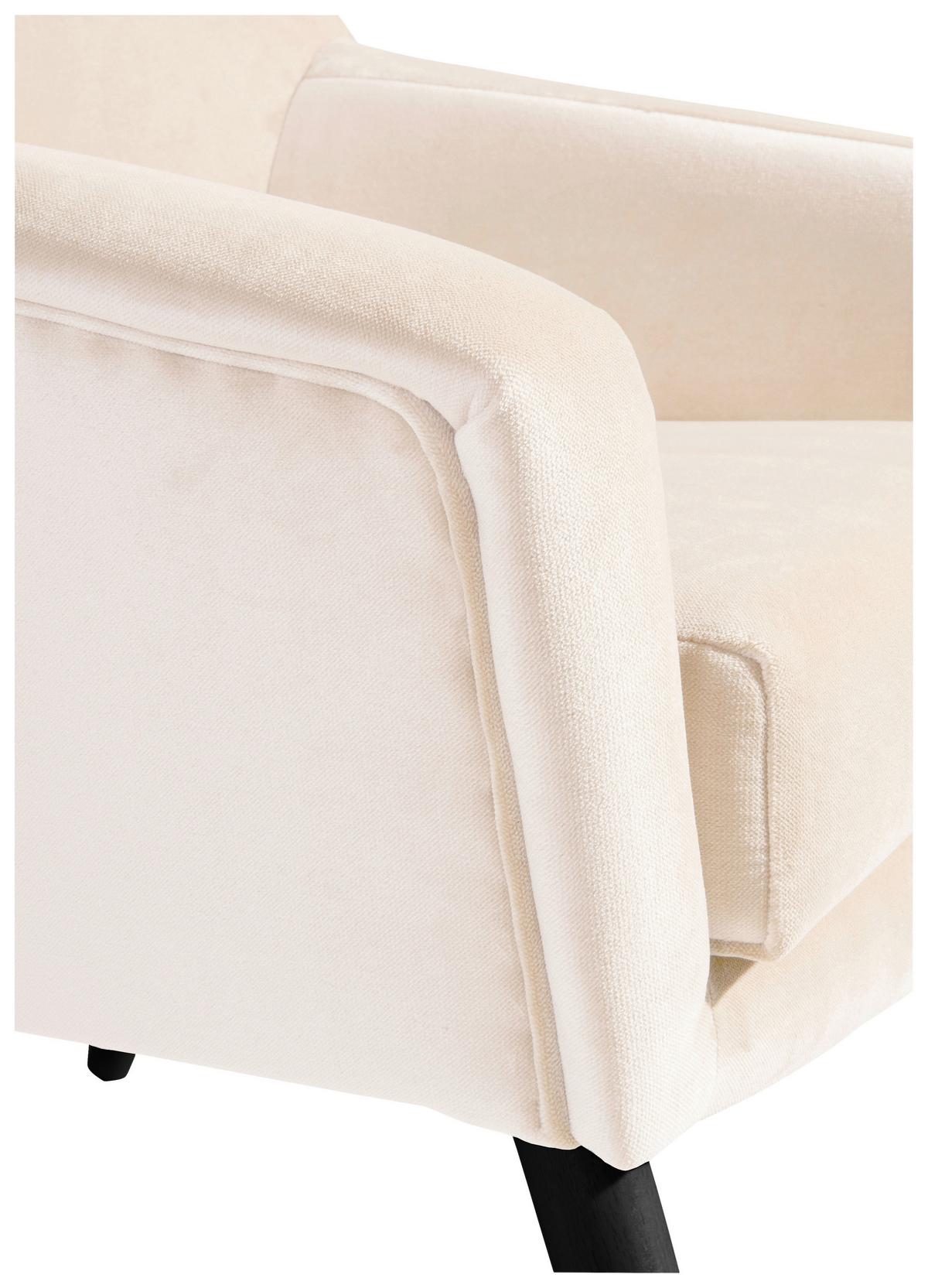 Polstersessel Mit Armlehnen Alegro Samt Creme - Creme/Schwarz, Design, Textil (67/81/71cm) - Max Winzer