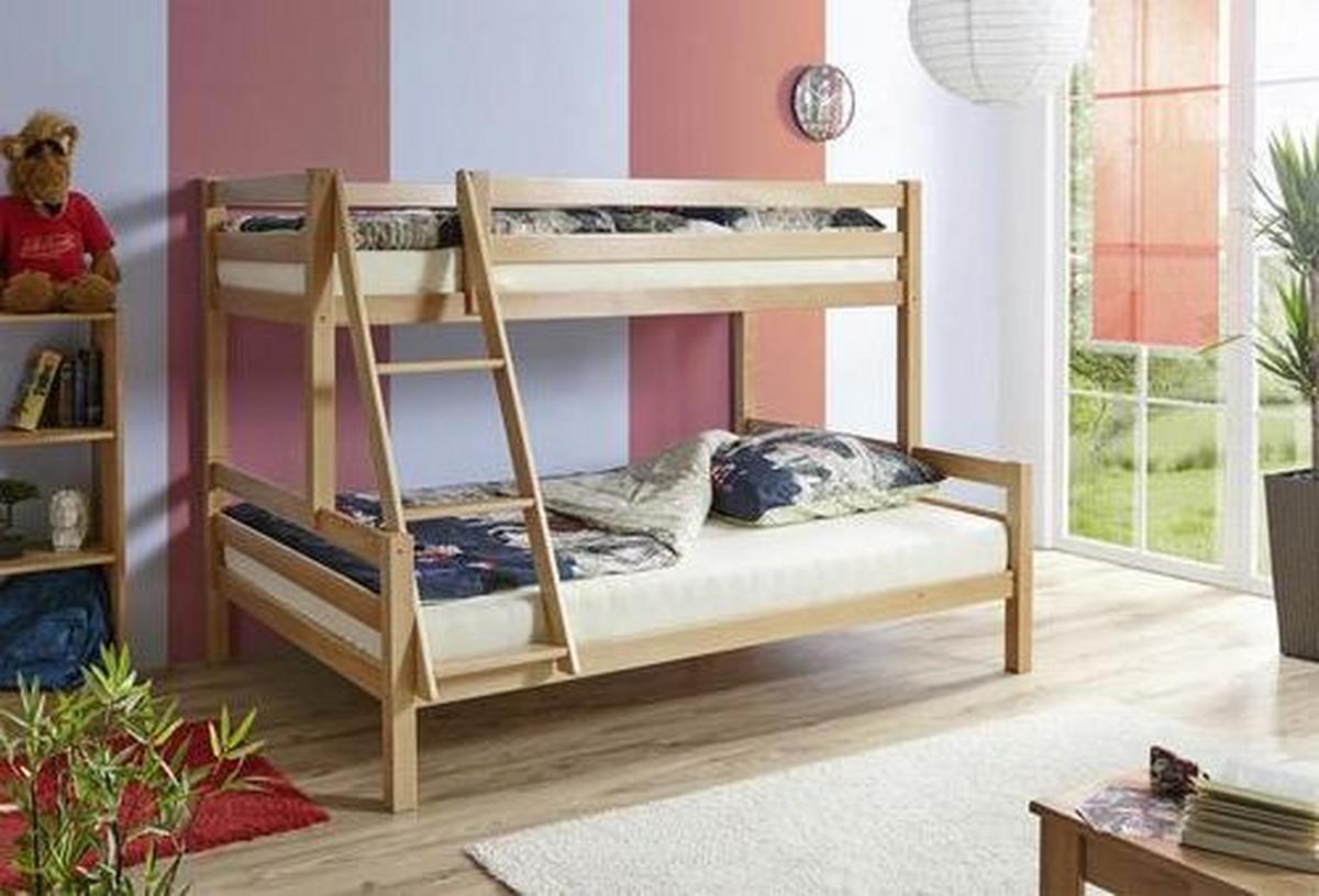 Etagenbett Maxim Buche Massiv 140 Cm Mit Leiter - Buchefarben, MODERN, Holz (140/200cm) - MID.YOU