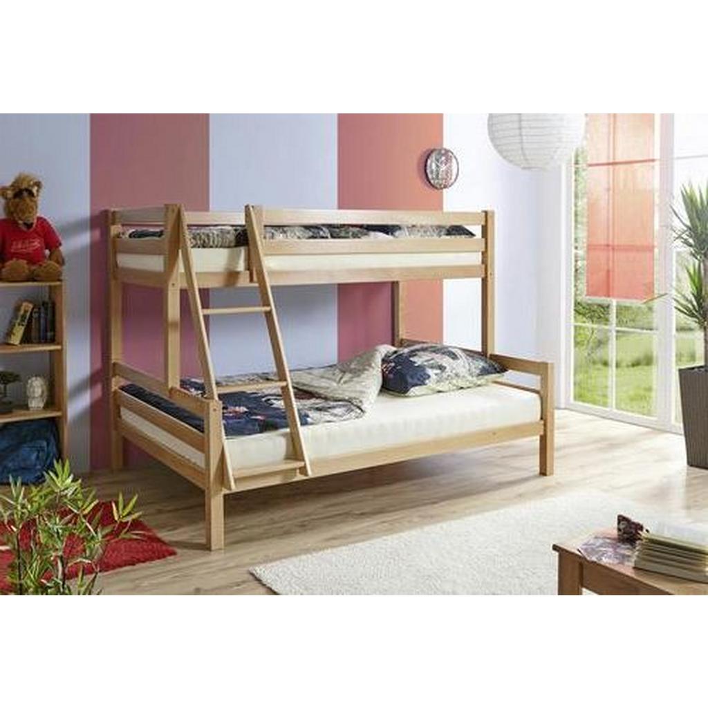 Etagenbett Maxim Buche massiv 140 cm m. Leiter