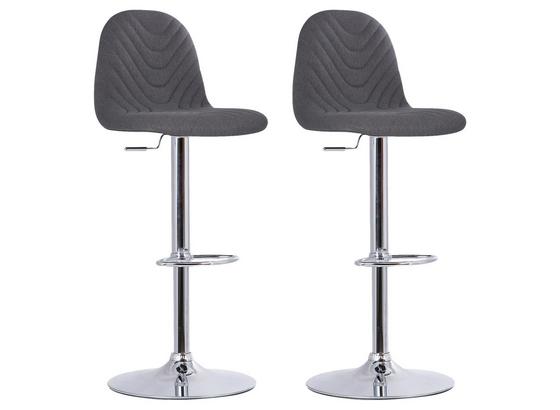 Barhocker-Set Cirus 2-er Set Anthrazit - Chromfarben/Anthrazit, MODERN, Textil/Metall (41/92/53cm) - MID.YOU Barhocker-Set Cirus 2-er Set Anthrazit - Chromfarben/Anthrazit, MODERN, Textil/Metall (41/92/53cm) - MID.YOU