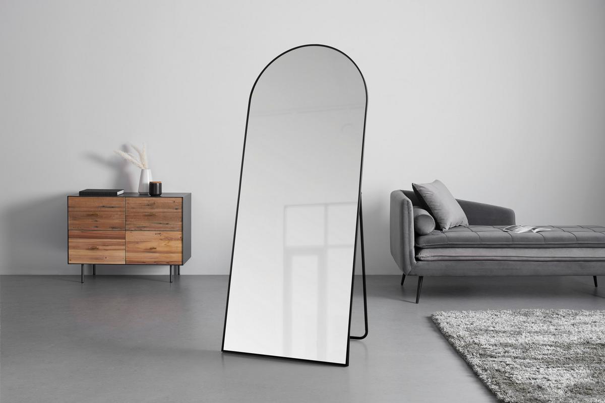STOJACÍ ZRCADLO BRITT - černá, Moderní, kov/sklo (70/170cm) - Mömax