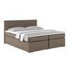 Posteľ Boxspring NERO, 180x200, bahenná hnedá - bahenná hnedá/chrómová, Konventionell, kov/textil (180/200cm)