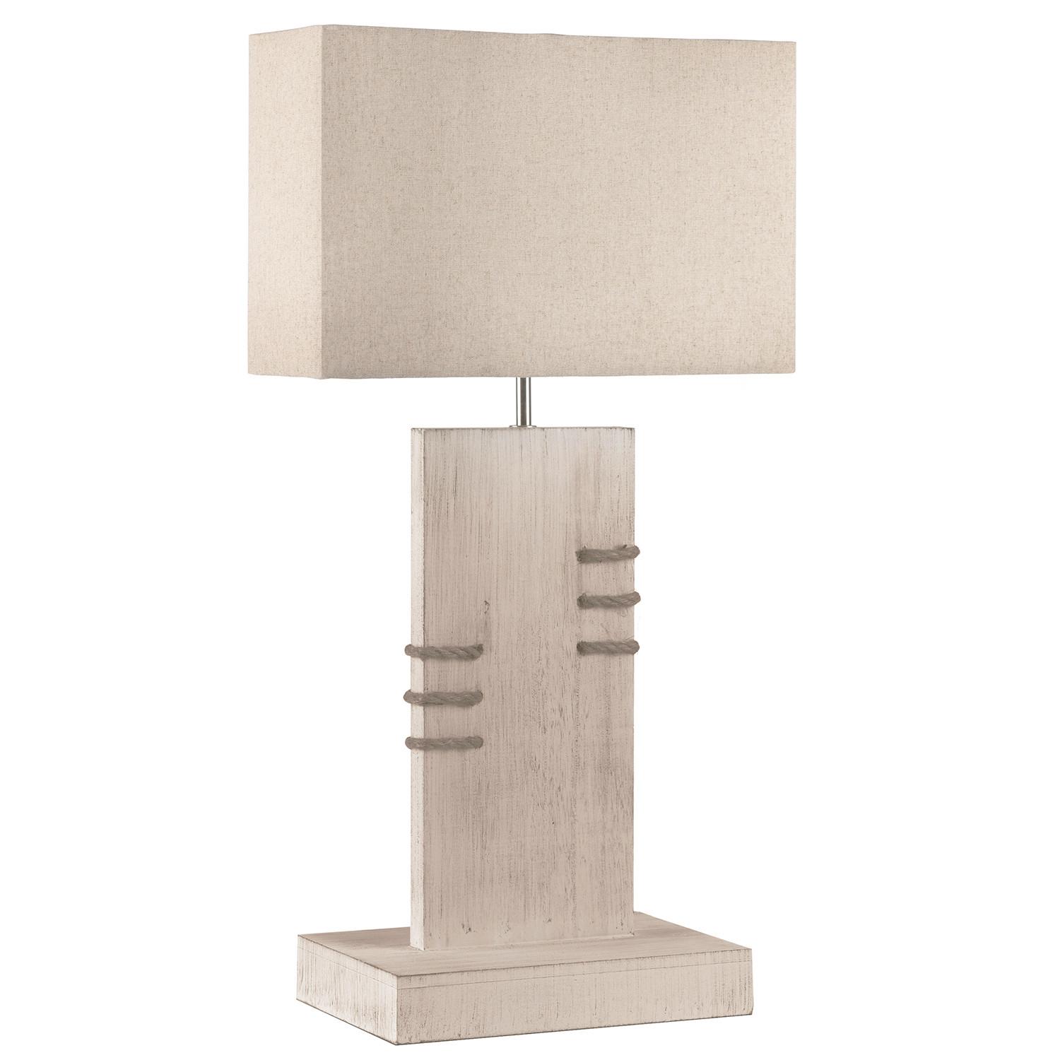 Tischleuchte 5037/lg - Beige, Natur, Holz/Textil (20/30/71cm)
