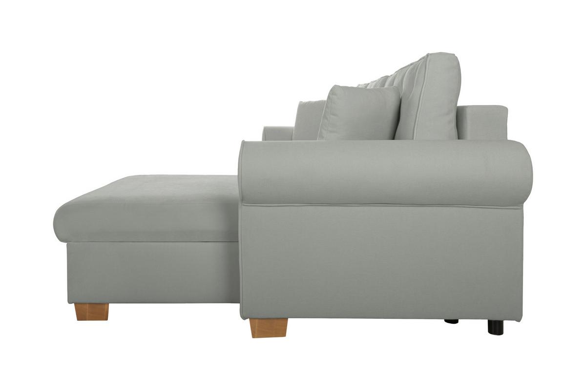 Ecksofa Arles Dunkelgrau 89 S: 266x161 Cm - Dunkelgrau/Buchefarben, Design, Textil (266/161cm) - MID.YOU