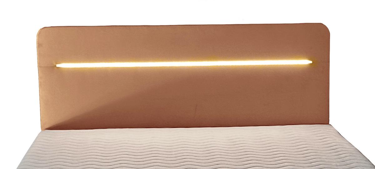 Boxbett mit Topper 160x200 cm Stream Beige - Beige/Schwarz, Basics, Holz/Textil (160/200cm) - Livetastic