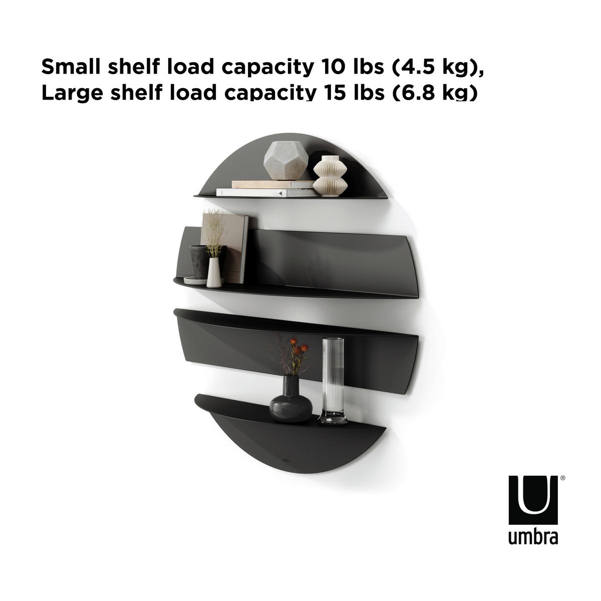 Wandregal Schwarz B: 76 Cm - Schwarz, Basics, Metall (76/76/19cm) - Umbra