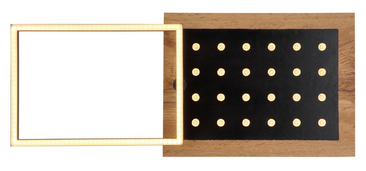LED-Deckenleuchte 67267-24 - Dunkelbraun/Opal, Natur, Holzwerkstoff/Kunststoff (63,5/27/8,5cm) - Globo