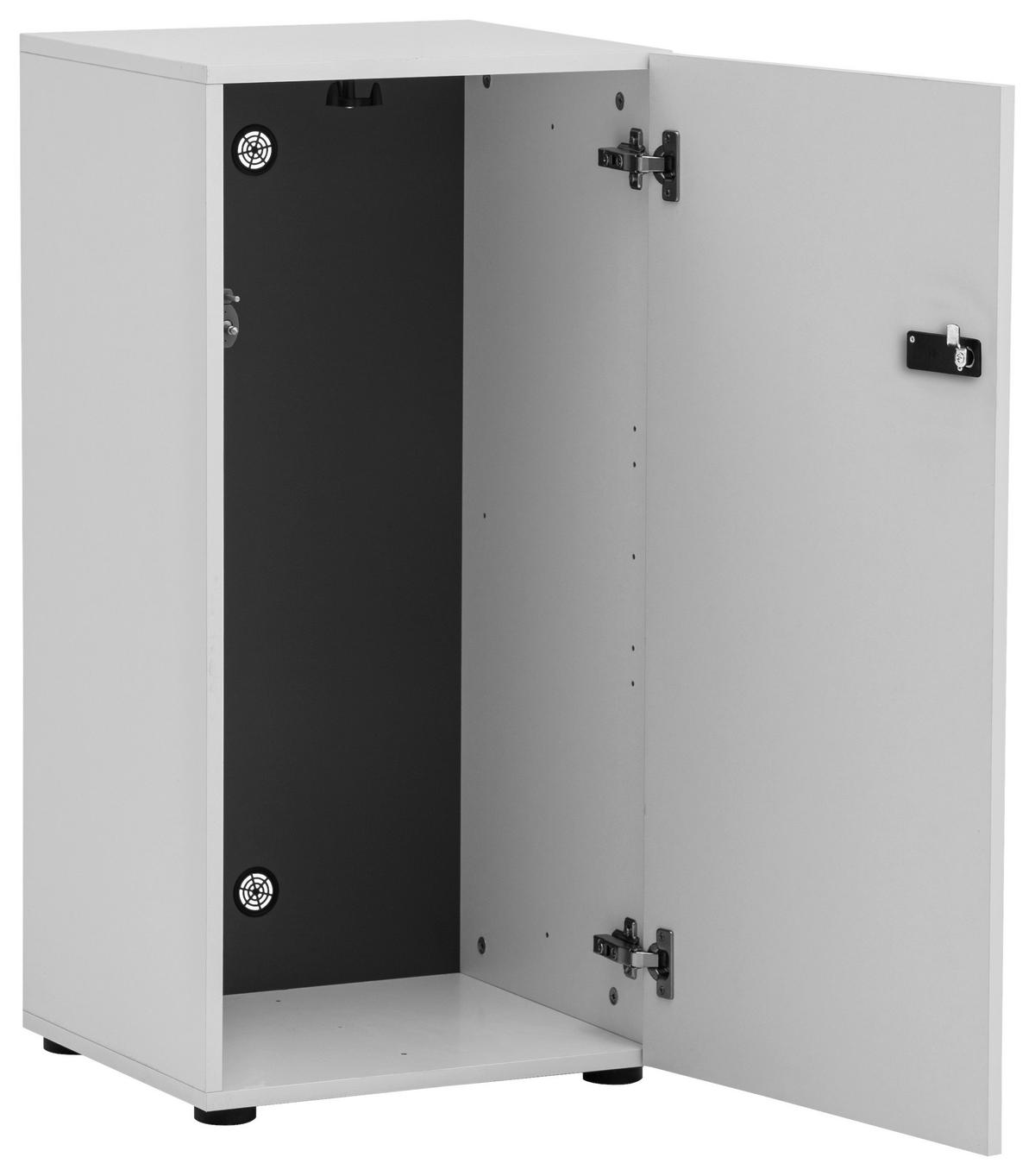 Spind Locked, Weiß B: 45,4 cm - Weiß, Design, Holzwerkstoff (45,4/92,6/40,65cm) - MID.YOU