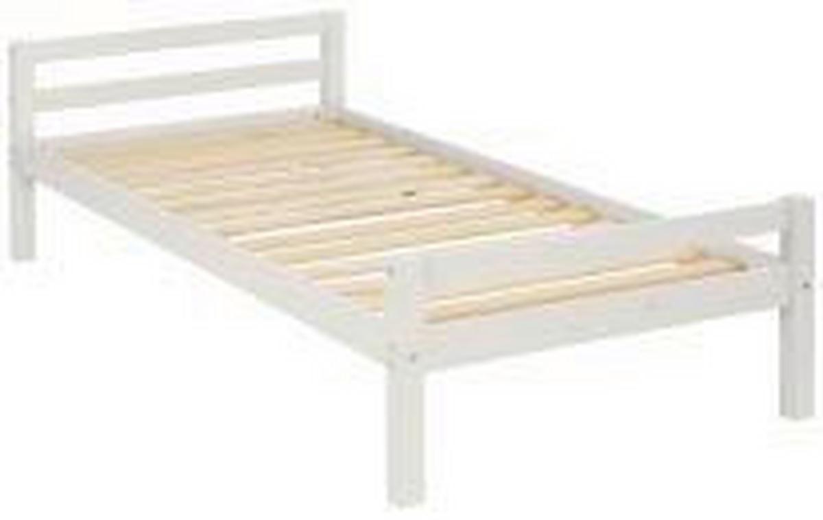 Bett Alpi Weiß 90x200cm - Weiß/Naturfarben, Design, Holz (90/200cm) - MID.YOU